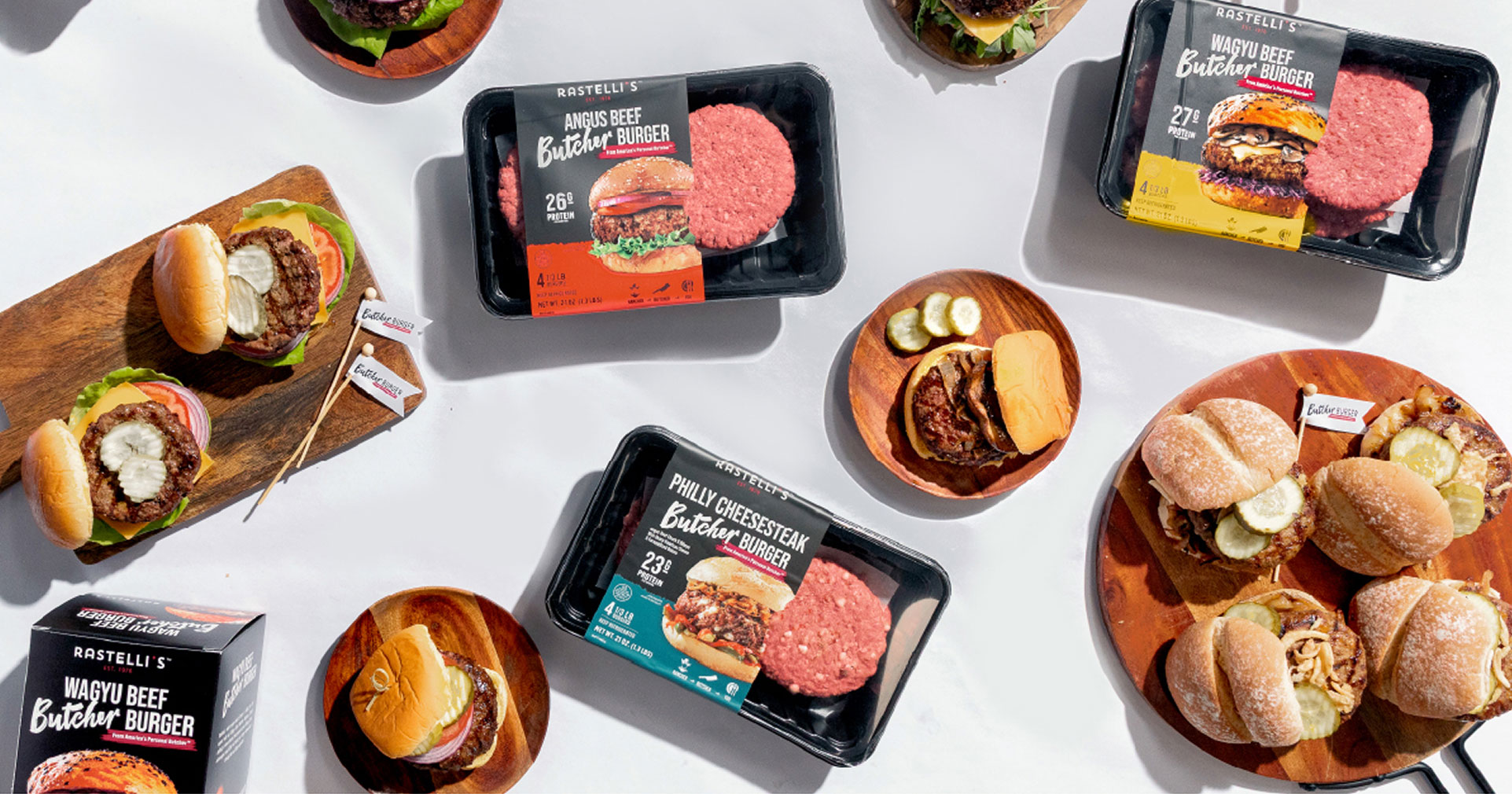 Rastelli retail offerings arranged in an overhead layout