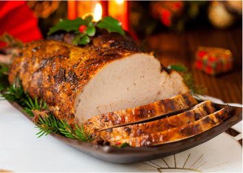 cooked pork tenderloin on a serving dish