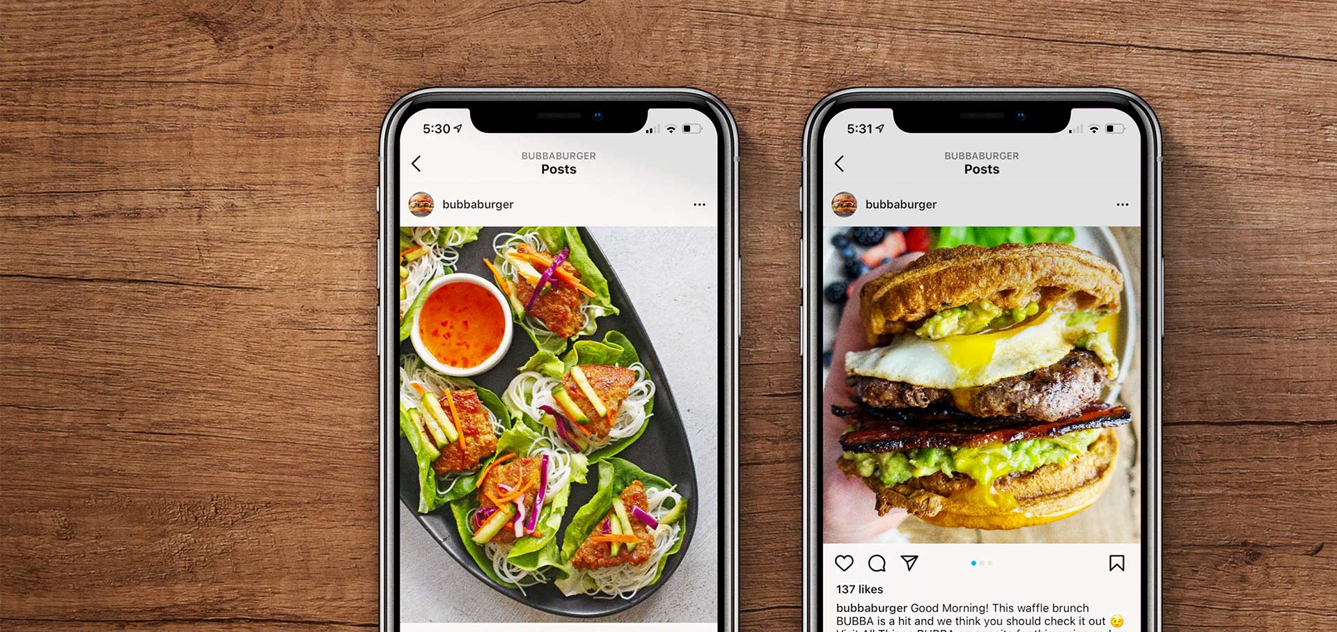 BUBBA burger iPhone mockup