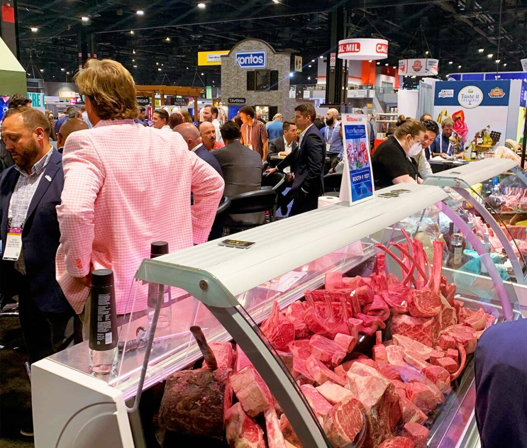 The Allen Brothers' meat case at NRA 2022