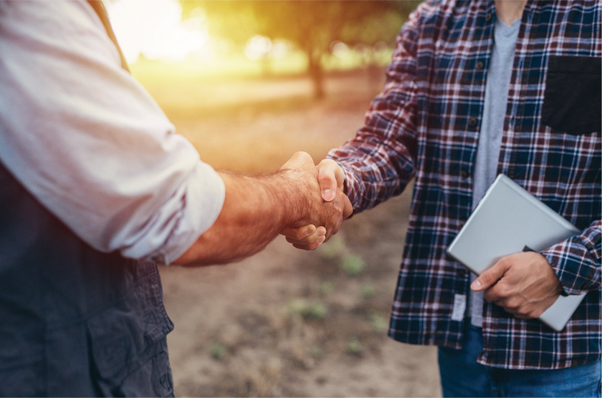 two people shaking hands