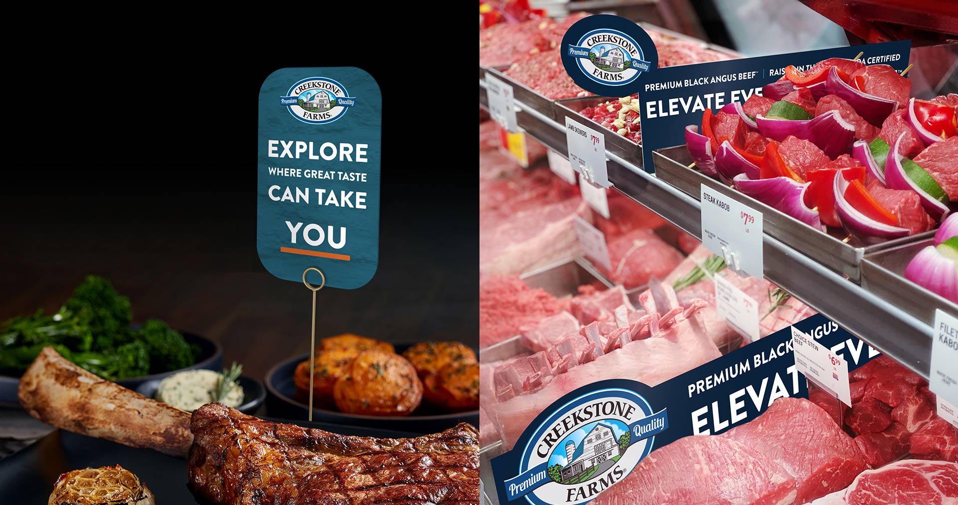 Creekstone Farms meat case labels
