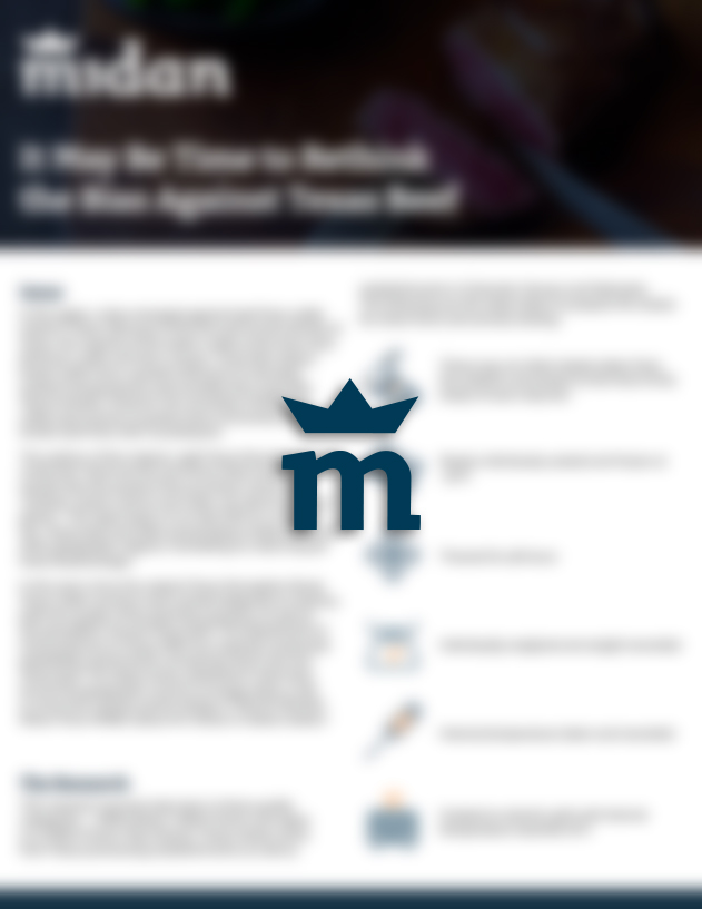 Blurred preview of the Texas Beef Fact Sheet with Midan’s logo in the center
