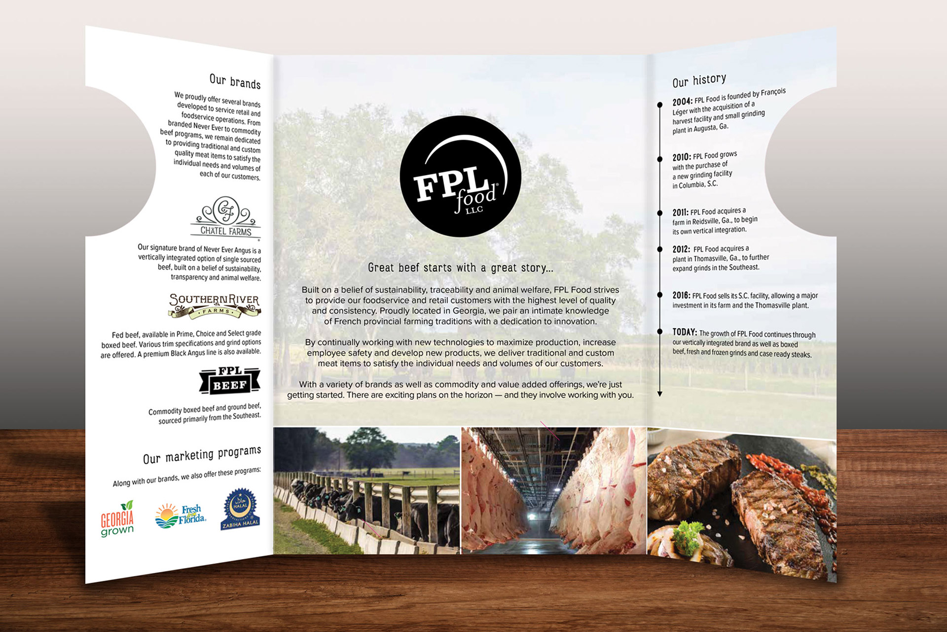 Inside of Chatel Farms brochure