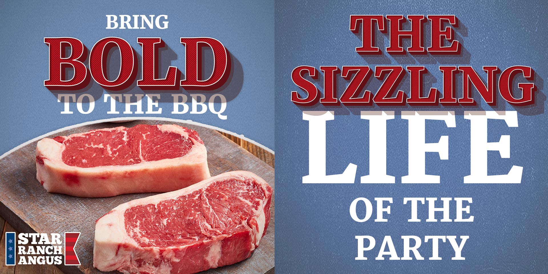 Star Ranch Angus grilling campaigns featuring steak meat cuts