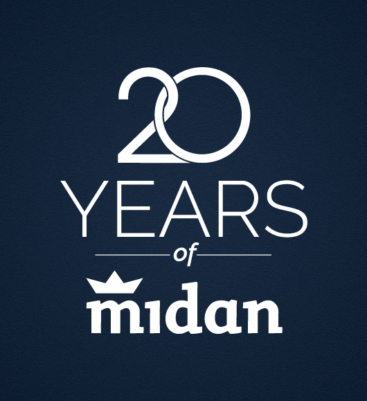 a graphic that calls out 20 Years of Midan