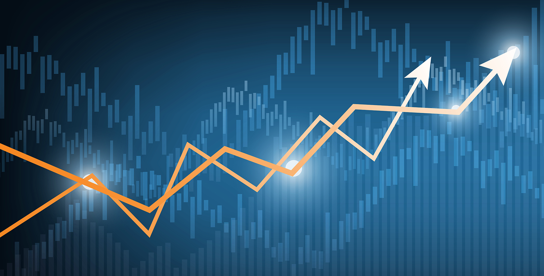 Graphic of two arrows pointing up