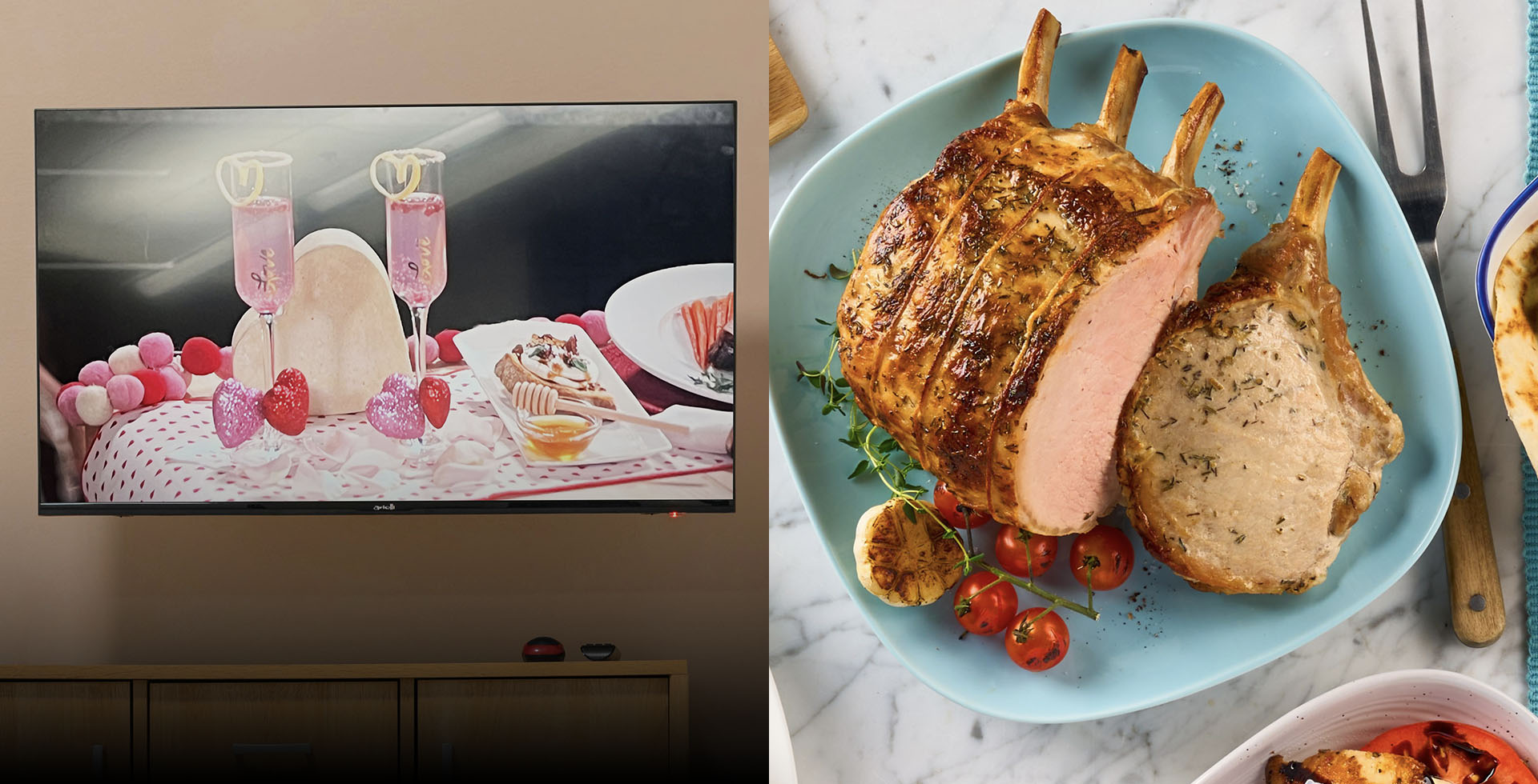 A Valentine’s Day Meal and a plated Pork Loin