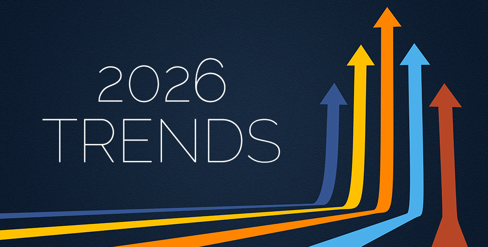 2026 Trends title card with multi-colored arrows pointing up