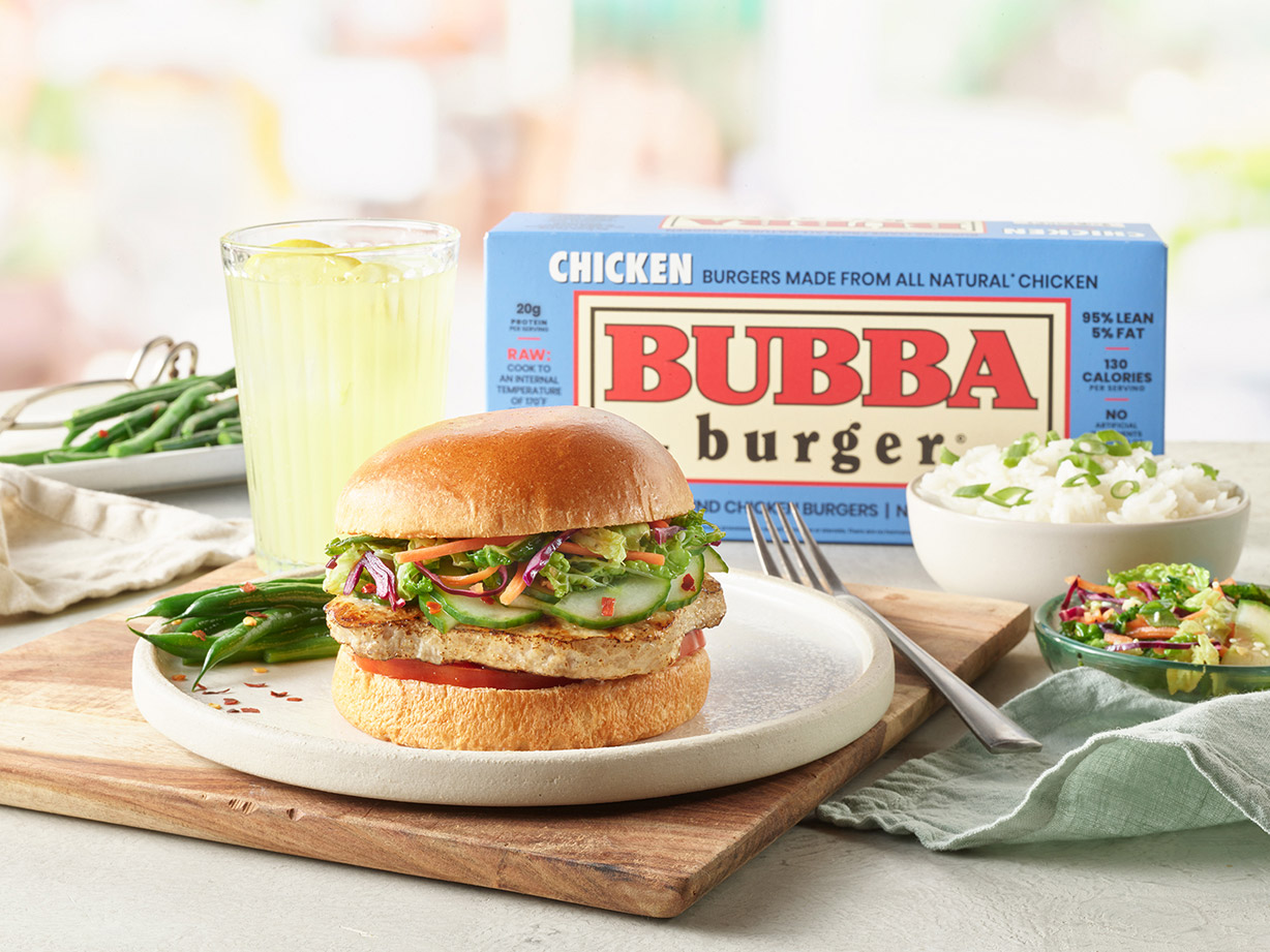 BUBBA Burger chicken burger display