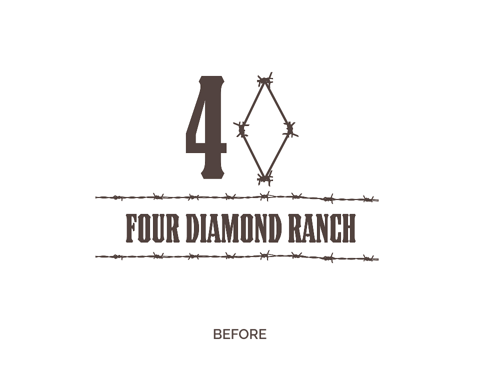 4 Diamond Ranch Logo Design- Before Redesign
