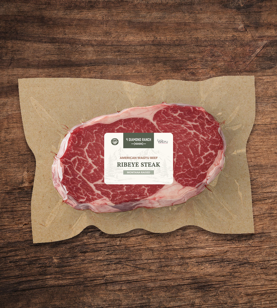 4 Diamond Ranch Ribeye Steak Packaging